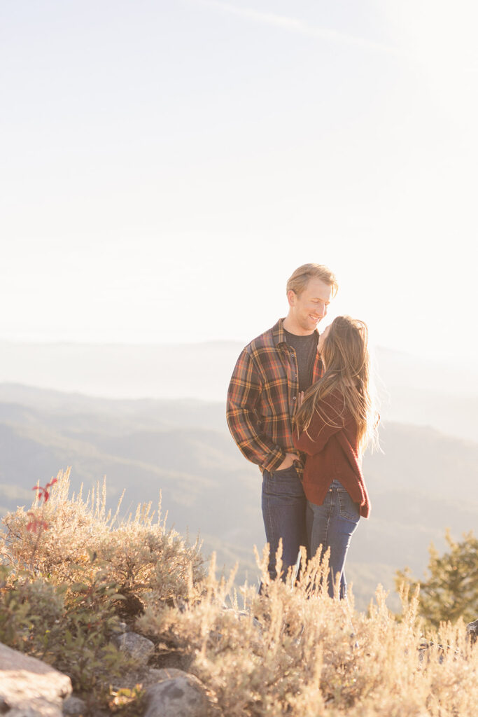 Idaho Engagement Photos at Shafer's Butte Summit. 